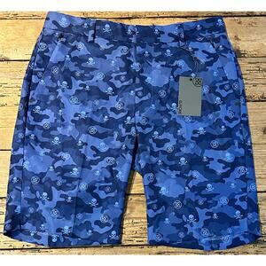 G/Fore Men’s Size 32 Blue Camo W/skulls Shorts NWT